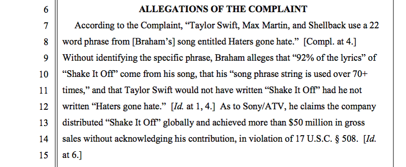 Illustration for article titled Taylor Swift 'Shake It Off' Lawsuit Dismissal Includes Dad Jokes and Footnotes on Memes